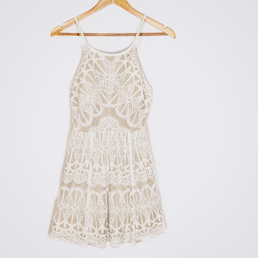 Dear Moon Lace Overlay Dress